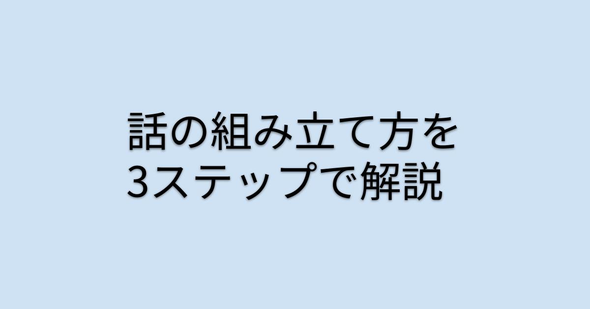 【スピーチ】話の組み立て方を3ステップで解説します